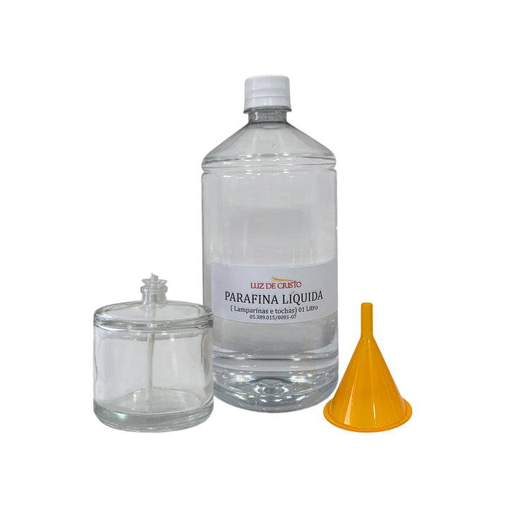Kit Lamparina Decorativa Cilíndrica + Fluído