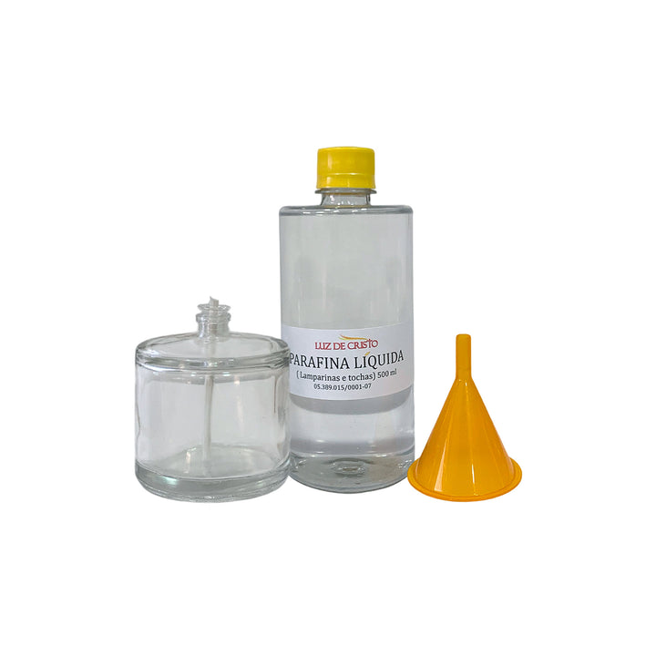 Kit Lamparina Decorativa Cilíndrica + Fluído